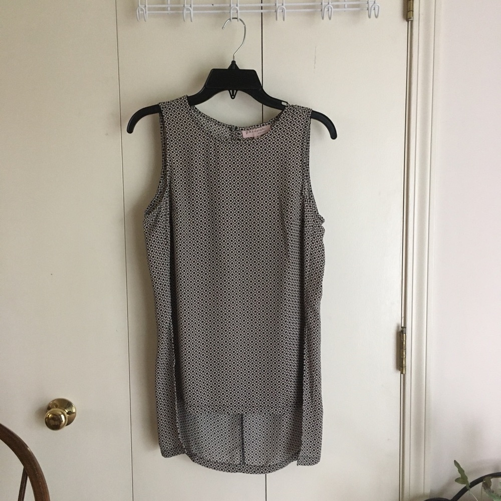 Philosophy Tan and Black Patterned Tank Blouse